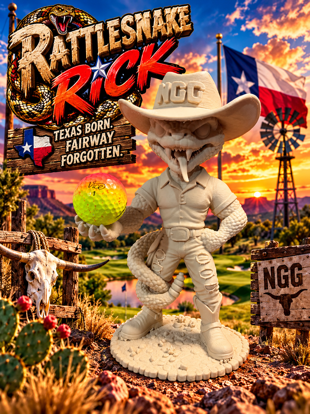 Rattlesnake Rick Golf Ball Holder